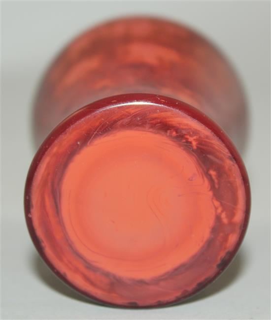 A Chinese Realgar glass meiping, Qing dynasty, 10.5cm